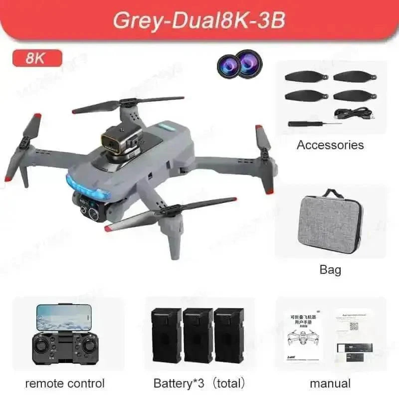 Black P15 Mini Drone Camera Obstacle Avoidance 4K Profesional