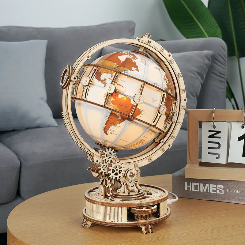 3D Wooden Puzzle Globe Assembly Model DIY Toy