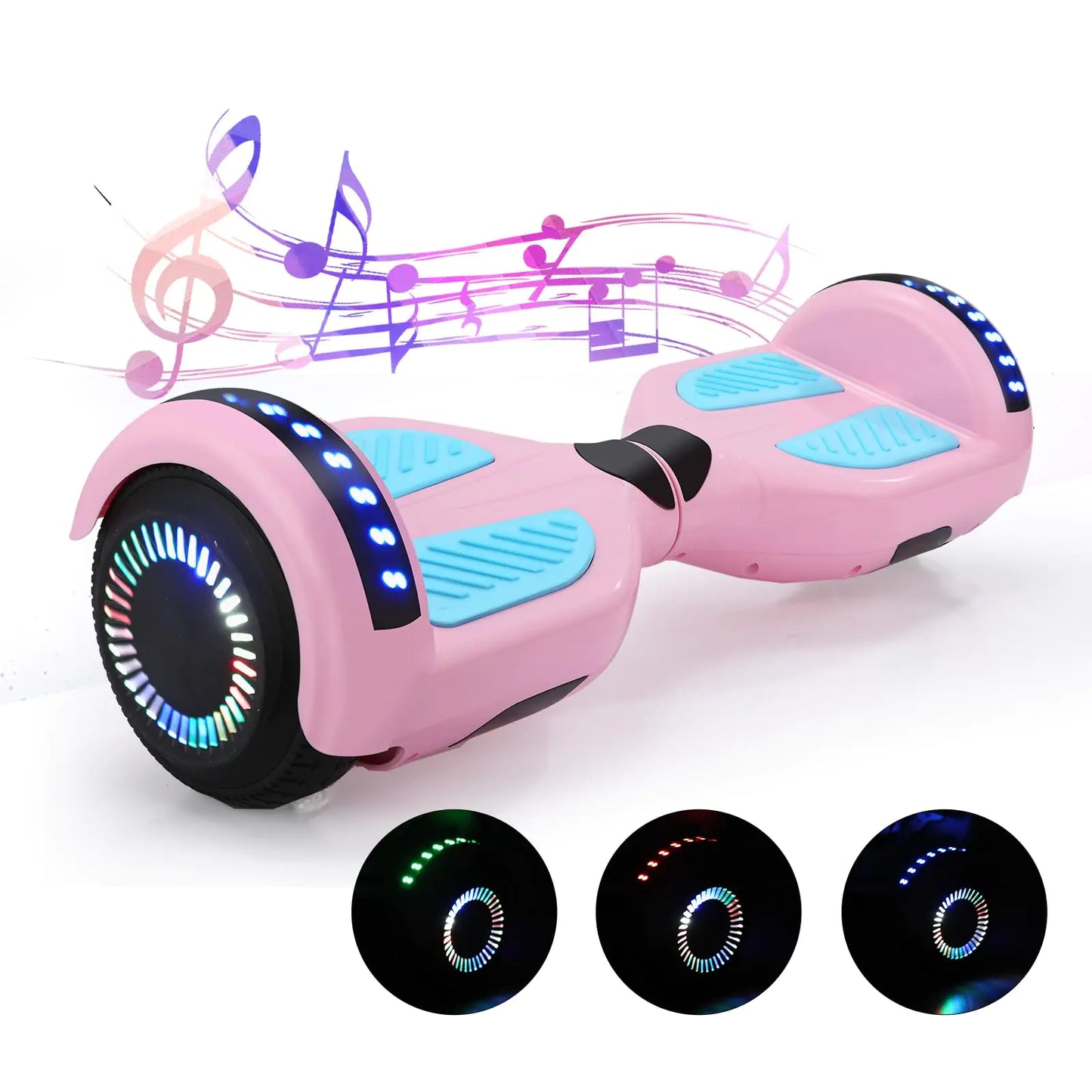 Self Balancing Scooters with Bluetooth & Corlorful LED Lights Gifts for Kids & Adults & Girls & Boys for All Ages (PinkBlue)1