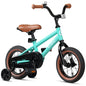 Glerc Pongo 12 Inch Kids Bike for Age 2 3 4 Years Old Little Boys Girls Toddlers Retro Vintage Style Children Bicycles with Bell Ring & Training Wheels Coaster Brake Cyan
