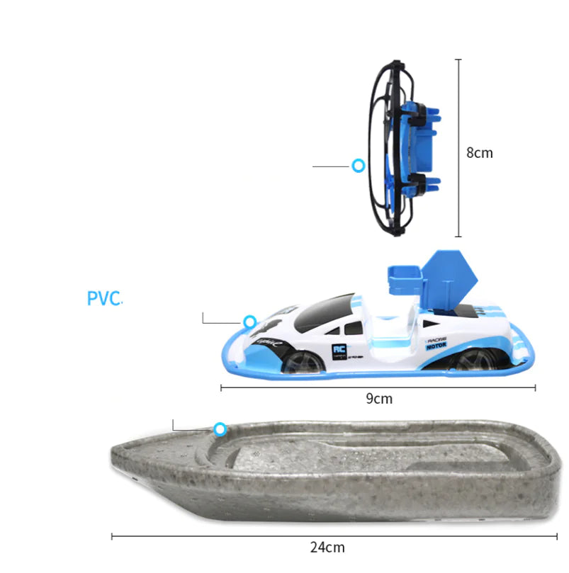 3-in-1 RC Drone, Boat, and Car - Mini Flying Toy