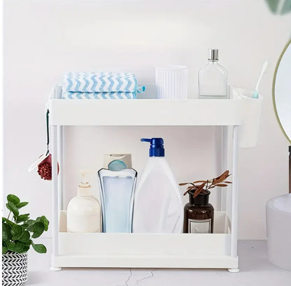 Sink Shelf Double-tier Sink-mounted Storage Rack, Kitchen Cabinet Shelving Unit, Multi-purpose Bathroom Storage Basket. ,1 Pack