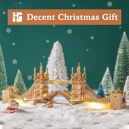 ROBOTIME 3D Wooden Puzzle London Tower Bridge Model Kit For Adults Xmas Gifts TG412