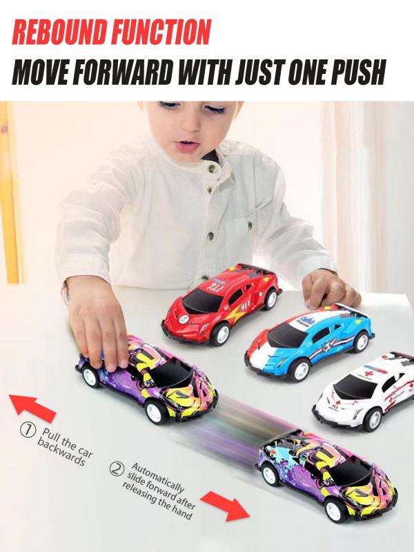 Retro Style Iron Sheet Retro Power Pull Back Car Set