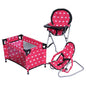 The New York Doll Collection Dolls Mega Play Set with Dolls High Chair 3-1 Doll Bouncer and Pack N Play Pink for 18-inch Dolls