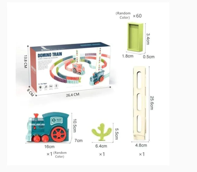 Electric Domino Train Toy with Automatic Block Dispenser (One Set)