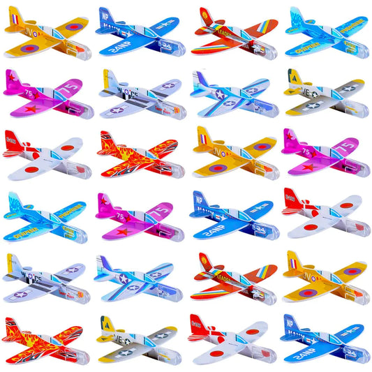 Manmel 50 Pcs Foam Gliders Planes Toys for Kids Paper Airplane Party Favors Goodie Bag Stuffers Outdoor Flying Toys Bulk for Classroom Prizes Boys and Girls