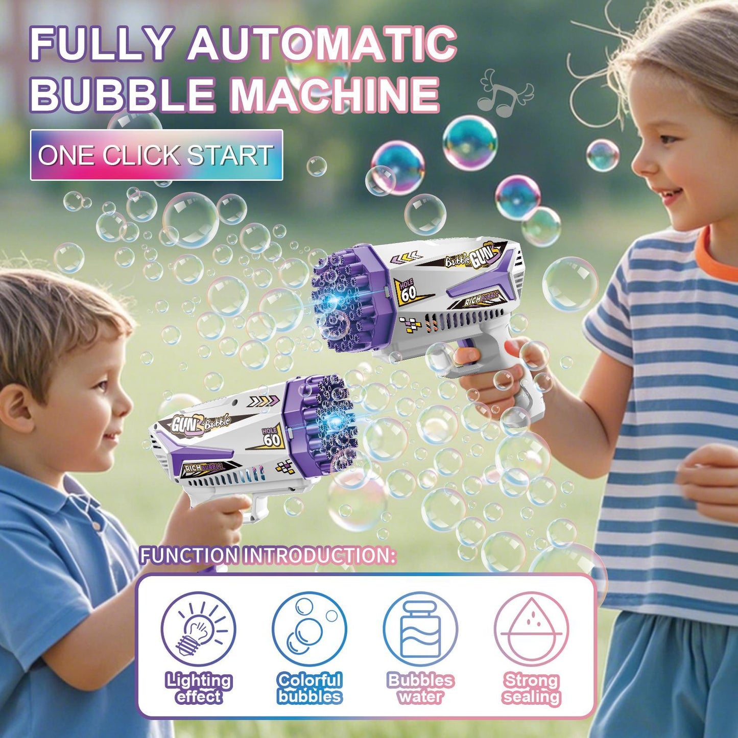Bubble Gun - Suitable For Outdoor Play And Parties, Enjoy Bubble Fun At Any Time