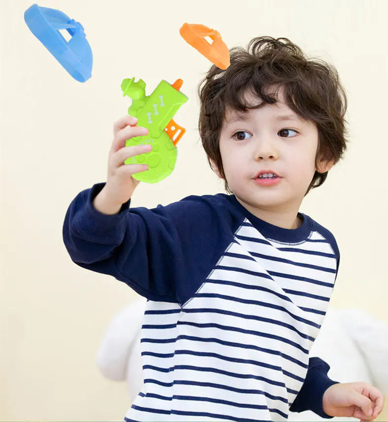 Colorful Flying Saucer Toy Gun for Boys (Educational)
