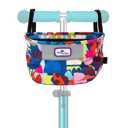 Po Campo Kids Scooter Basket – Zoomi Scooter Basket for Child Scooters and Balance Bikes – Waterproof Colorful Fabric Scooter Bag for Boys Girls Toddlers Kids (Aquatic)
