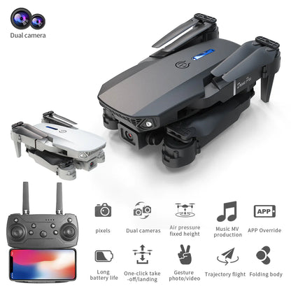 E88 Dual Camera WiFi FPV Drone – Foldable RC Quadcopter with Altitude Hold & Remote Control