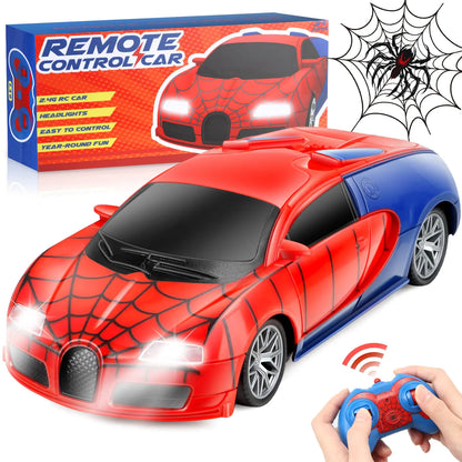 Aooess Remote Control Car Toy for Kids: Spider Rc Cars for Boys Age 4-7 Toy Cars for Boys Age 4-7 Racing Car Toys Spider Toys for Boys 4-6 Birthday Gift for 3 4 5 6 7 8 9 Year Old Boys Girls Red