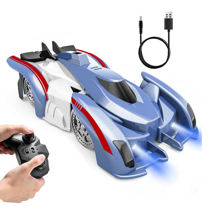 Electric Wall Climbing Car Toy 360° Rotating Shunt Car Remote Control Dual Mode RC Car Rechargeable Toy Car with Headlights Taillights Birthday Christ