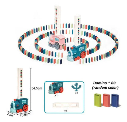 Electric Domino Train Toy with Automatic Block Dispenser (One Set)