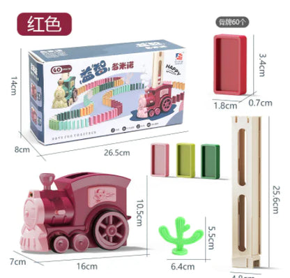 Electric Domino Train Toy with Automatic Block Dispenser (One Set)