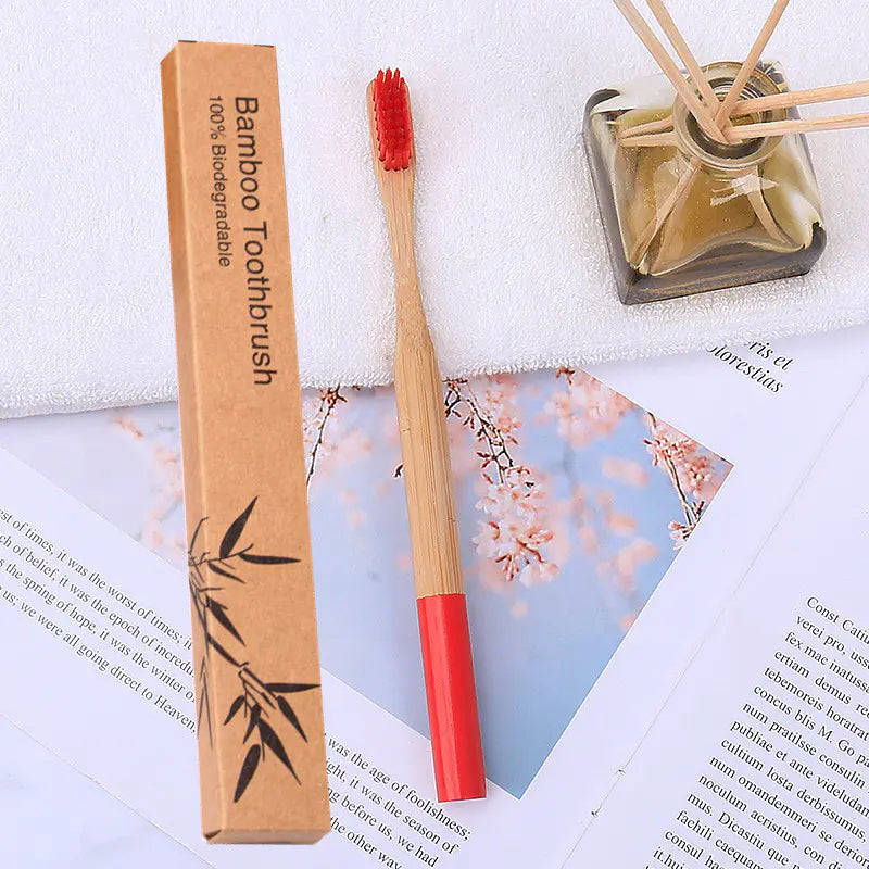 Bamboo Toothbrush with Custom Logo and Kraft Paper Box