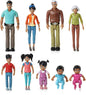 Beverly Hills Doll Collection Sweet Lil Family Hispanic Dollhouse People Set of 9 Action Figure Set - Grandpa Grandma Mom Dad Sister Brother Toddler Twin Boy & Girl