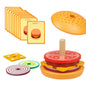 Wooden Burger Stacking Toys Montessori Toys for Toddlers Fine Motor Skills Toys Educational Learning Toys Play Food Kids Toys for Boys Girls 3 4 5 Years Old (Burger)