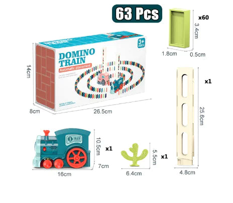 Electric Domino Train Toy with Automatic Block Dispenser (One Set)