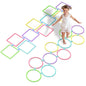 Oranmew 2 Sets Hopscotch Rings 20 Plastic Square & Round Hoops with 30 Connectors for Toddlers Gross Motor Skills Indoor/Outdoor Agility Rings for Kids Playground Obstacle Courses(15 Inch Macaron)
