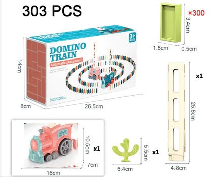 Electric Domino Train Toy with Automatic Block Dispenser (One Set)