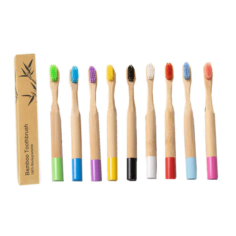 Children's Bamboo Toothbrush with Soft Charcoal Bristles