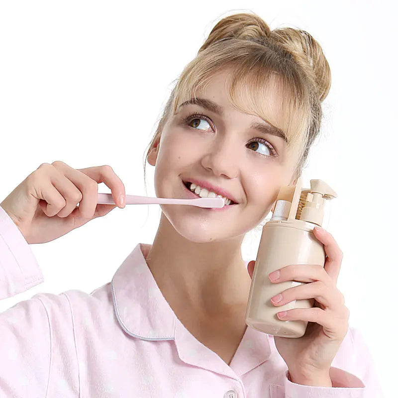 Travel Toiletry Set with Toothbrush Cup and Bottles (6pcs)