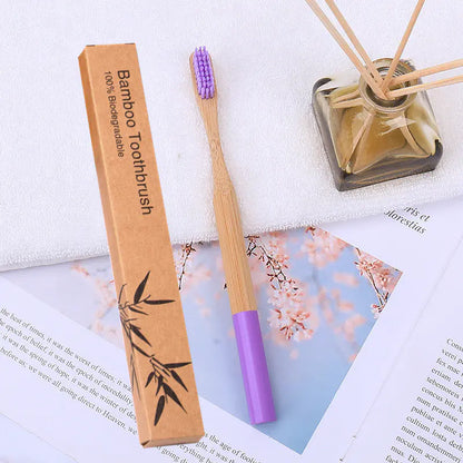 Bamboo Toothbrush with Custom Logo and Kraft Paper Box
