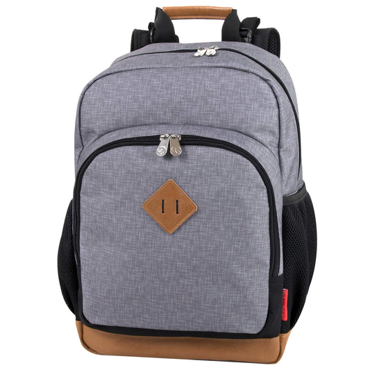 Fisher-Price Fastfinder Multipocket Grey Diaper Bag Backpack with Changing Pad and Stroller Straps (Grey)