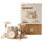 Rolife 3D Wooden Puzzles Model Kit for Adults and Teens to Build Musical Instrument Series (Drum kit)