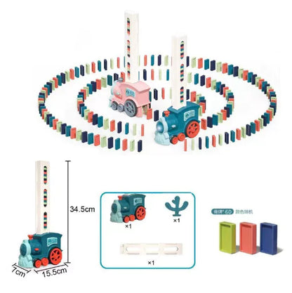 Electric Domino Train Toy with Automatic Block Dispenser (One Set)