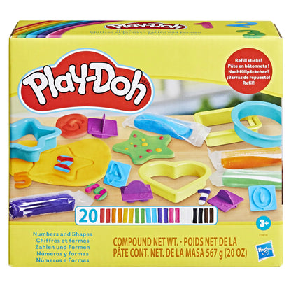 Play-Doh Numbers and Shapes Playset with 17 Tools & 20 Compound Sticks Kids Arts & Crafts Preschool Toys for Girls & Boys Ages 3+