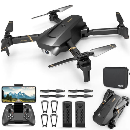 4DRC V4 Foldable Mini Drone with Camera - 1080P HD Drone with Stable Hover Gravity Control Auto-Follow Trajectory FlightOne Key Take Off 2 Batteries Drones for Adults Kids