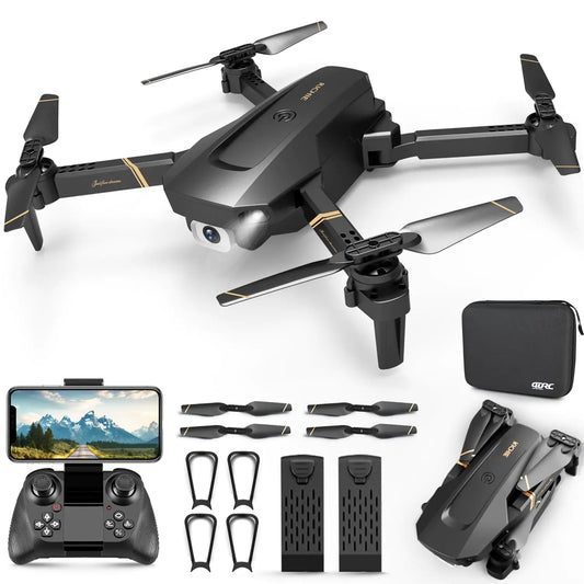 4DRC V4 Foldable Mini Drone with Camera - 1080P HD Drone with Stable Hover Gravity Control Auto-Follow Trajectory FlightOne Key Take Off 2 Batteries Drones for Adults Kids