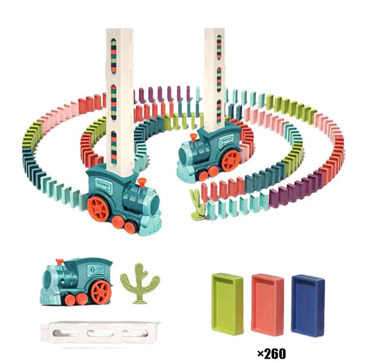 Electric Domino Train Toy with Automatic Block Dispenser (One Set)