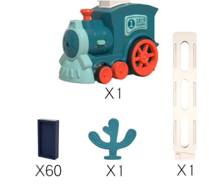 Electric Domino Train Toy with Automatic Block Dispenser (One Set)