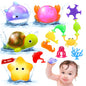 Baby Bath Toys for Kids Ages 1-3Mold Free Silicone Suction Cup Toys for Toddlers 2-4No Hole Light Up Ocean Animal Bathtub Sensory Toys for Babies 6-12 MonthsWhale Floating Toy Gifts for Boys Girls