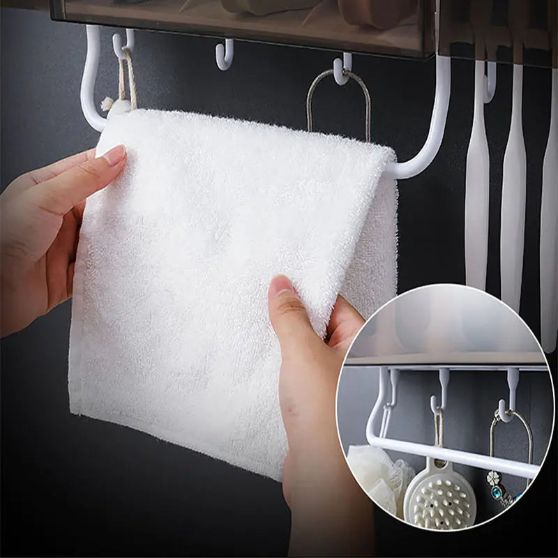 Wall-Mounted Dust-Proof Toothbrush Holder Set with Dispenser