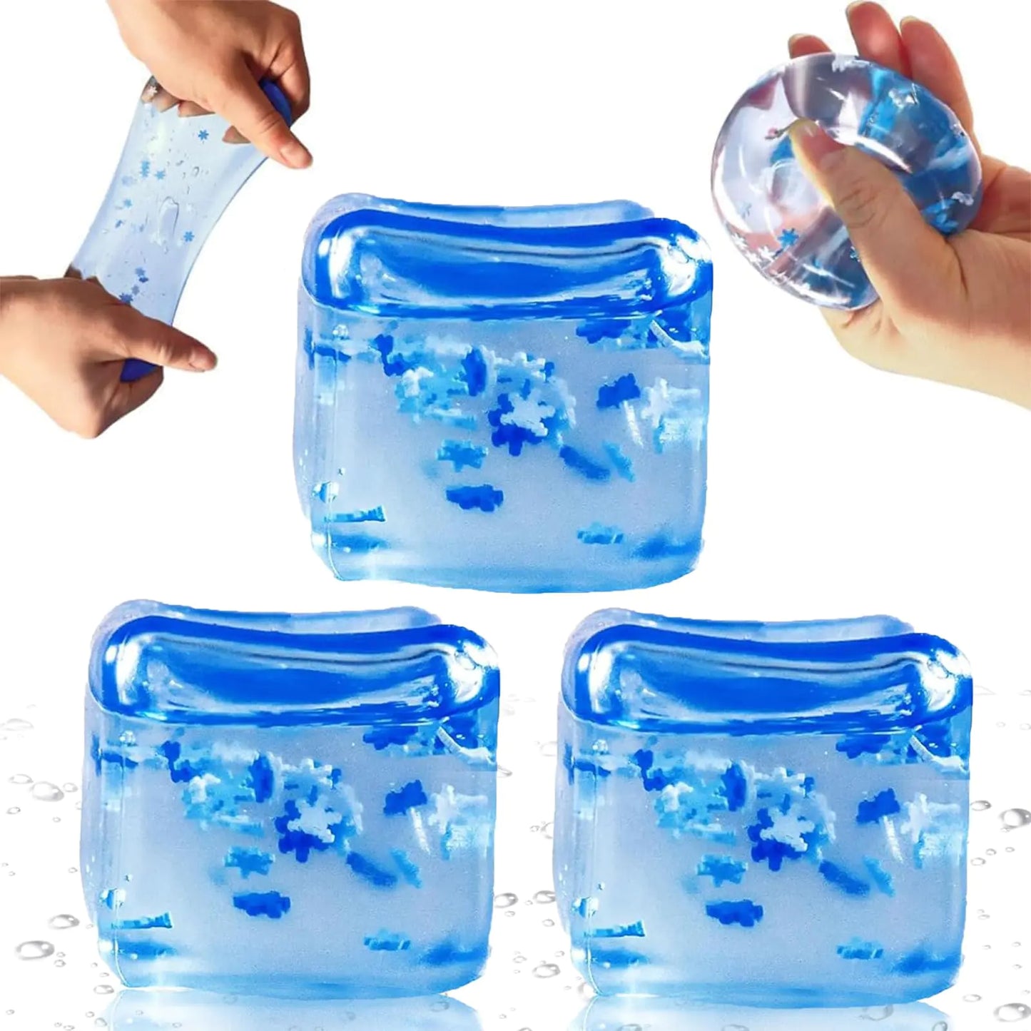 Stress Balls for Kids and Adults Ice Cube Sensory Toys for Autism ADHD Squeeze Ball Stress Relief Toys for Boys Girls