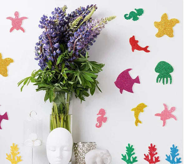 DIY Ocean Animal Glitter Foam Stickers for Kids