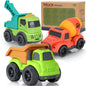 Toddler Cars Toys for 1 2 3 Year Old Boy 3 in 1 Dump Truck Mixer Cement and Crane Toys for Baby Boy Girls BPA Free Phthalates Free PVC Outdoor Toys for Toddlers 2-4 Kids Christmas Birthday Gifts