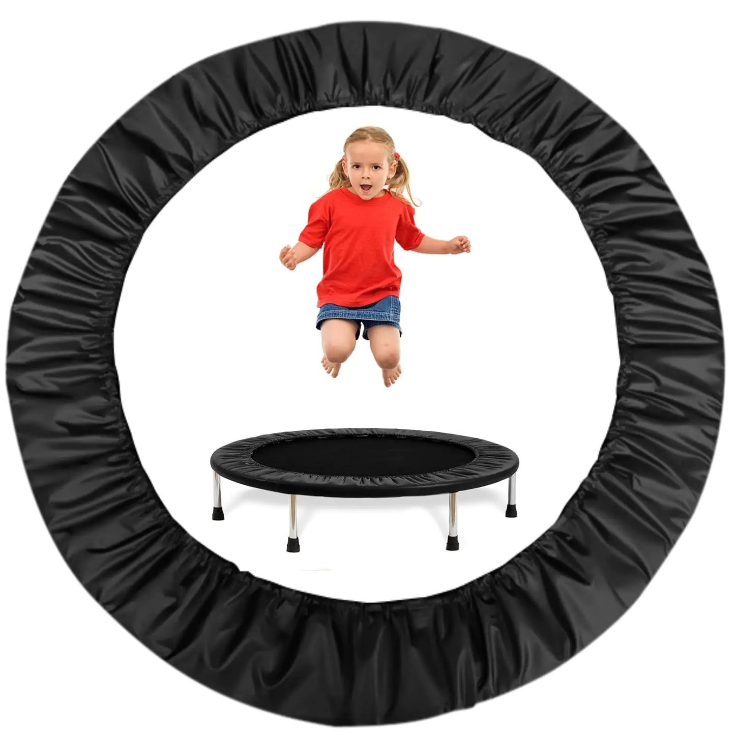 joyibay Trampoline Spring Cover Black Round Trampoline Edge Protector Replacement 600D Oxford Cloth Optional Cover for Small Trampoline Waterproof Cover for Home Playground