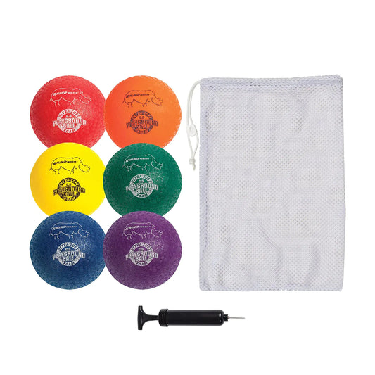 Champion Sports RSPGSET Playground Ball Set Six Large 8.5 Inch Rhino Skin Soft Inflatable Balls