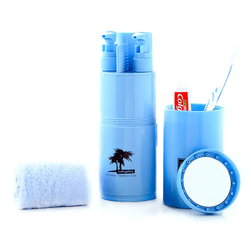 Travel Toiletry Cup Set with Portable Toothbrush Case