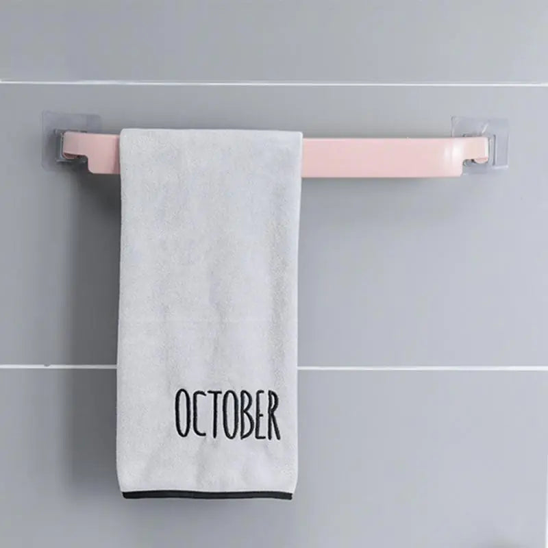 No-Drill Bathroom Towel Rack - Strong Plastic Storage