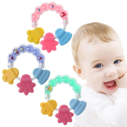 Baby Rattle Teether Silicone Chew Toys for Infants