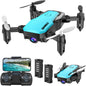 SIMREX X300C Mini Drone with Camera 720P HD FPV RC Quadcopter Foldable Drone Altitude Hold 3D Flip Headless Mode Gravity Control and 2 Batteries Gift Drones for Kids Adults Beginner (Blue)