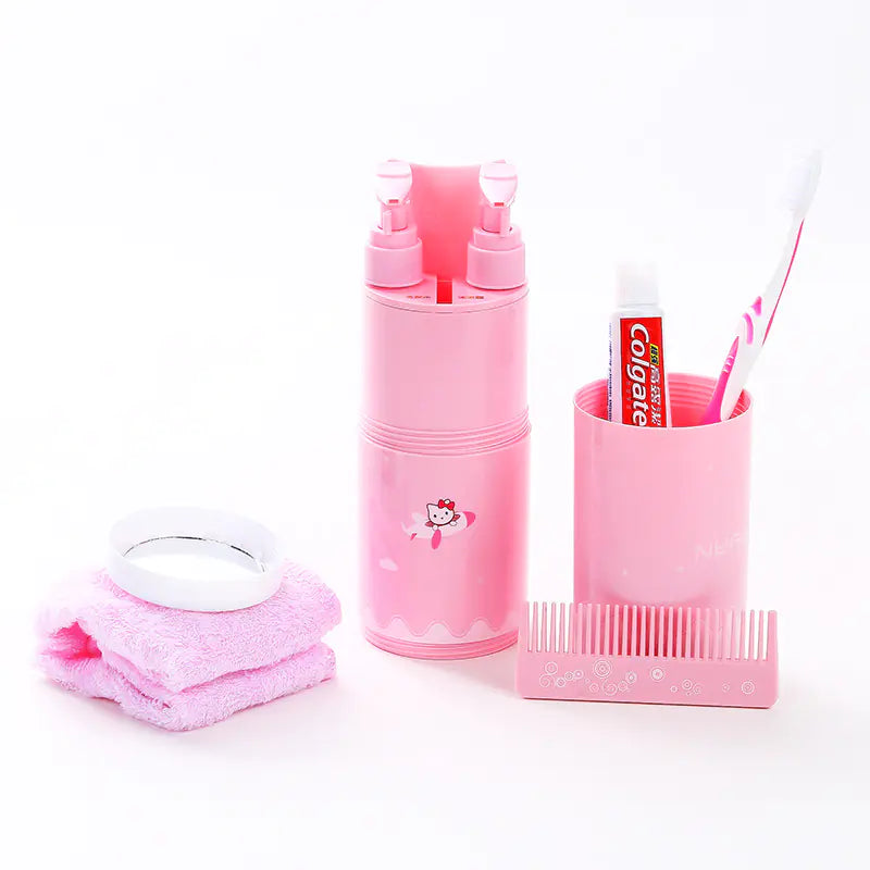Travel Toiletry Cup Set with Portable Toothbrush Case