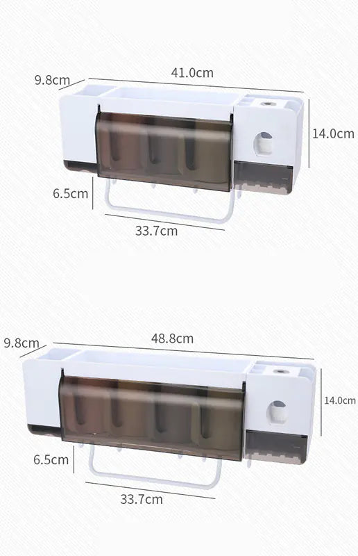 Wall-Mounted Dust-Proof Toothbrush Holder Set with Dispenser