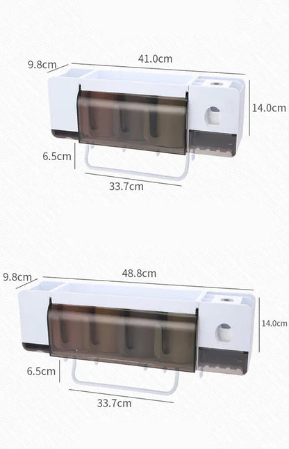 Wall-Mounted Dust-Proof Toothbrush Holder Set with Dispenser